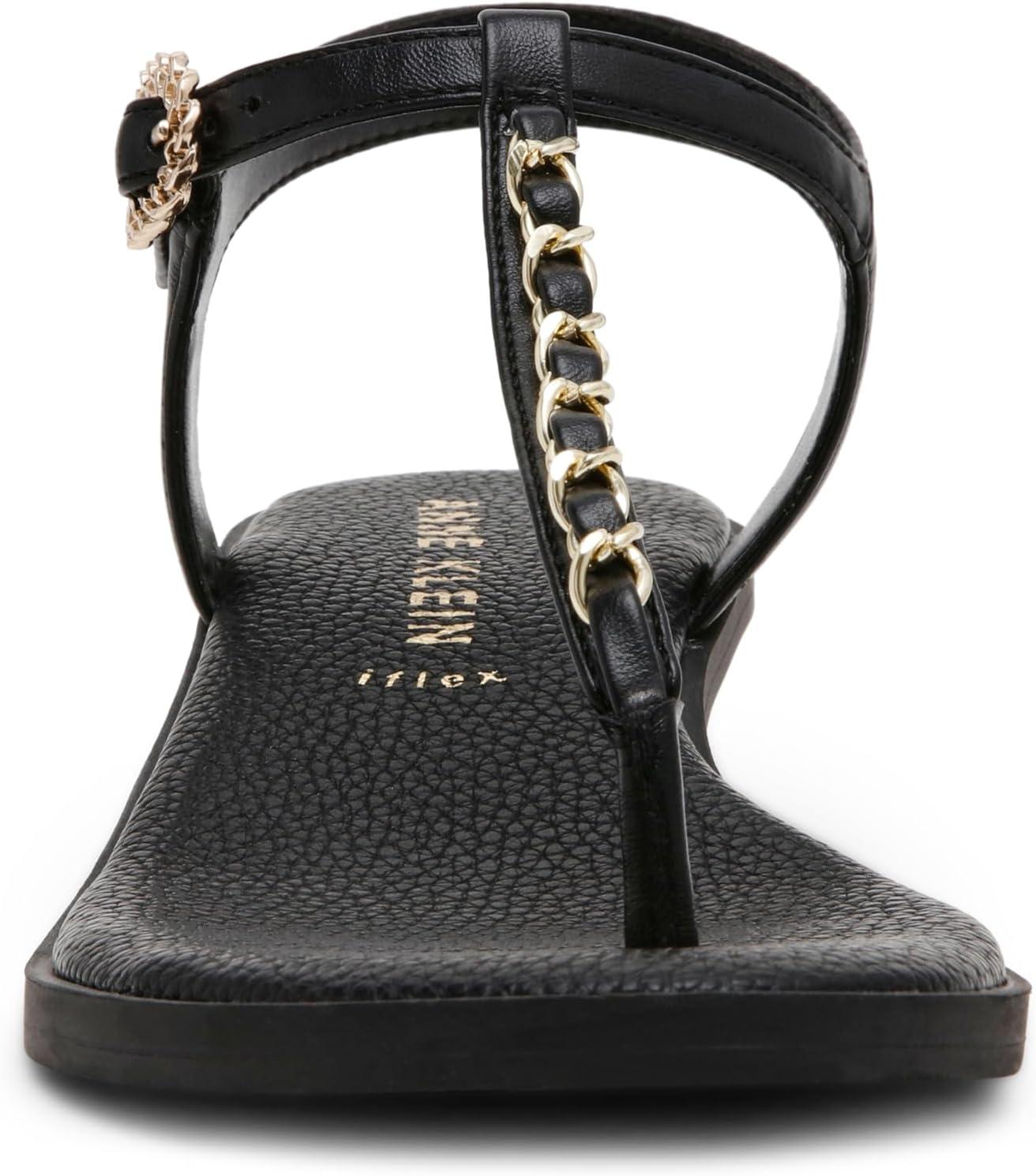 imageAnne Klein Womens Tessa Flat SandalBlack Smooth