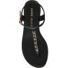 Anne Klein Women’s Tessa Flat Sandal(Black Smooth)
