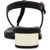 Anne Klein Women’s Tessa Flat Sandal(Black Smooth)