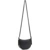 Anne Klein Womens Sculpted Buckle Half Moon Crossbody, Black