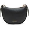 Anne Klein Womens Sculpted Buckle Half Moon Crossbody, Black