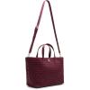 Anne Klein womens Anne Klein Large Ruched Top Handle Tote Bag(Cherry Lacquer)