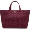 Anne Klein womens Anne Klein Large Ruched Top Handle Tote Bag(Cherry Lacquer)