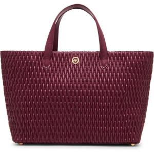 Anne Klein womens Anne Klein Large Ruched Top Handle Tote Bag(Cherry Lacquer)