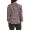 Anne Klein Womens Tweed Notch Collar Jacket with Flap Pkts(Anne Black Multi)