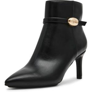 Anne Klein Women’s Margie Ankle Boot(Black Smooth)
