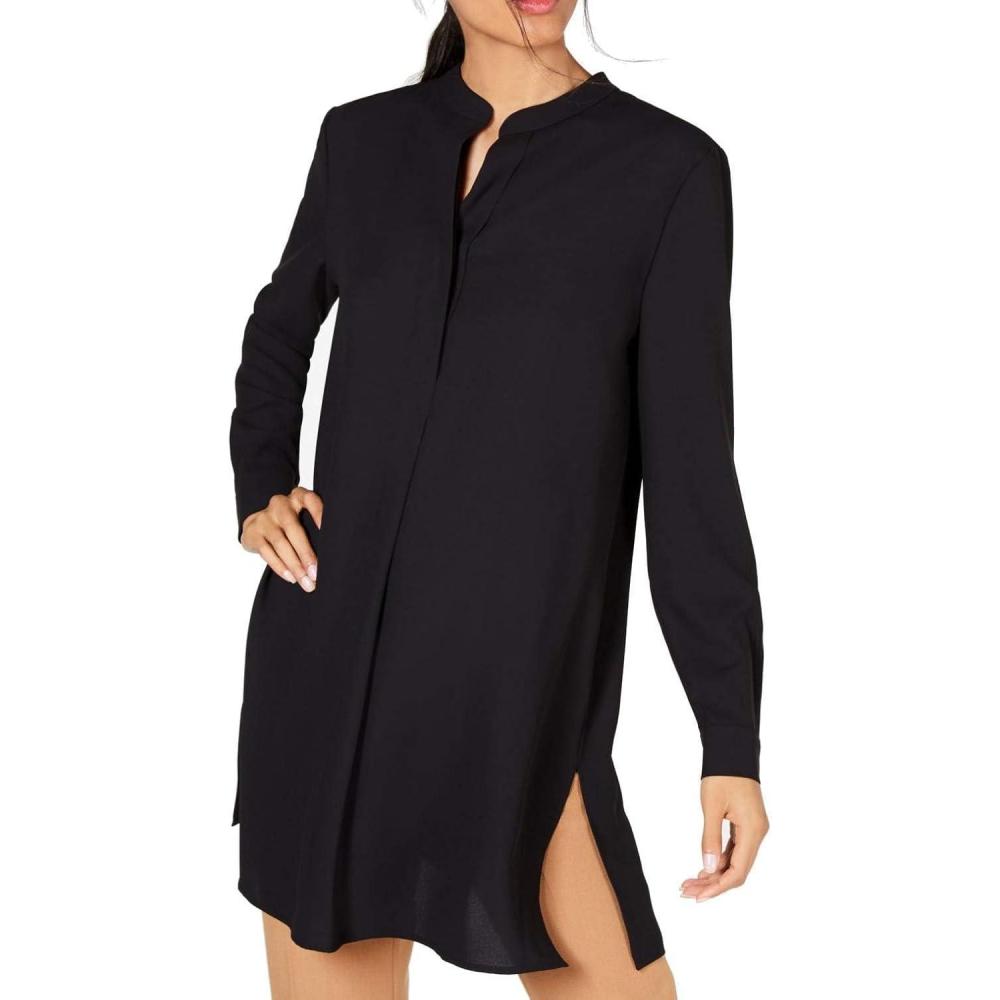 imageAnne Klein womens Plus Split Neck Long Tunic BlouseAnne Black