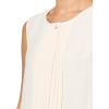 Anne Klein Women’s Pleated Frt Sleeveless Blouse(White Dove)