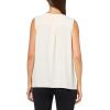 Anne Klein Women’s Pleated Frt Sleeveless Blouse(White Dove)