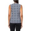 Anne Klein Womens Printed Ity Sl Shirred Surplice Top(Anne Black Multi)