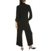 Anne Klein Women’s Textured Knit Crepe 3q SLV Drape Ft Card(Anne Black)