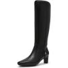 Anne Klein Women’s Iverson Mid Calf Boot(Black Smooth)