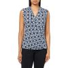 Anne Klein Womens Printed Ity Sl Shirred Surplice Top(Anne Black Multi)