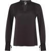 Anne Klein Womens Tie Neck Ls Blouse W Stand Collar(Anne Black)