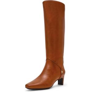 Anne Klein Women’s Iverson Mid Calf Boot(Cognac Smooth)