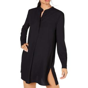 Anne Klein womens Plus Split Neck Long Tunic Blouse(Anne Black)