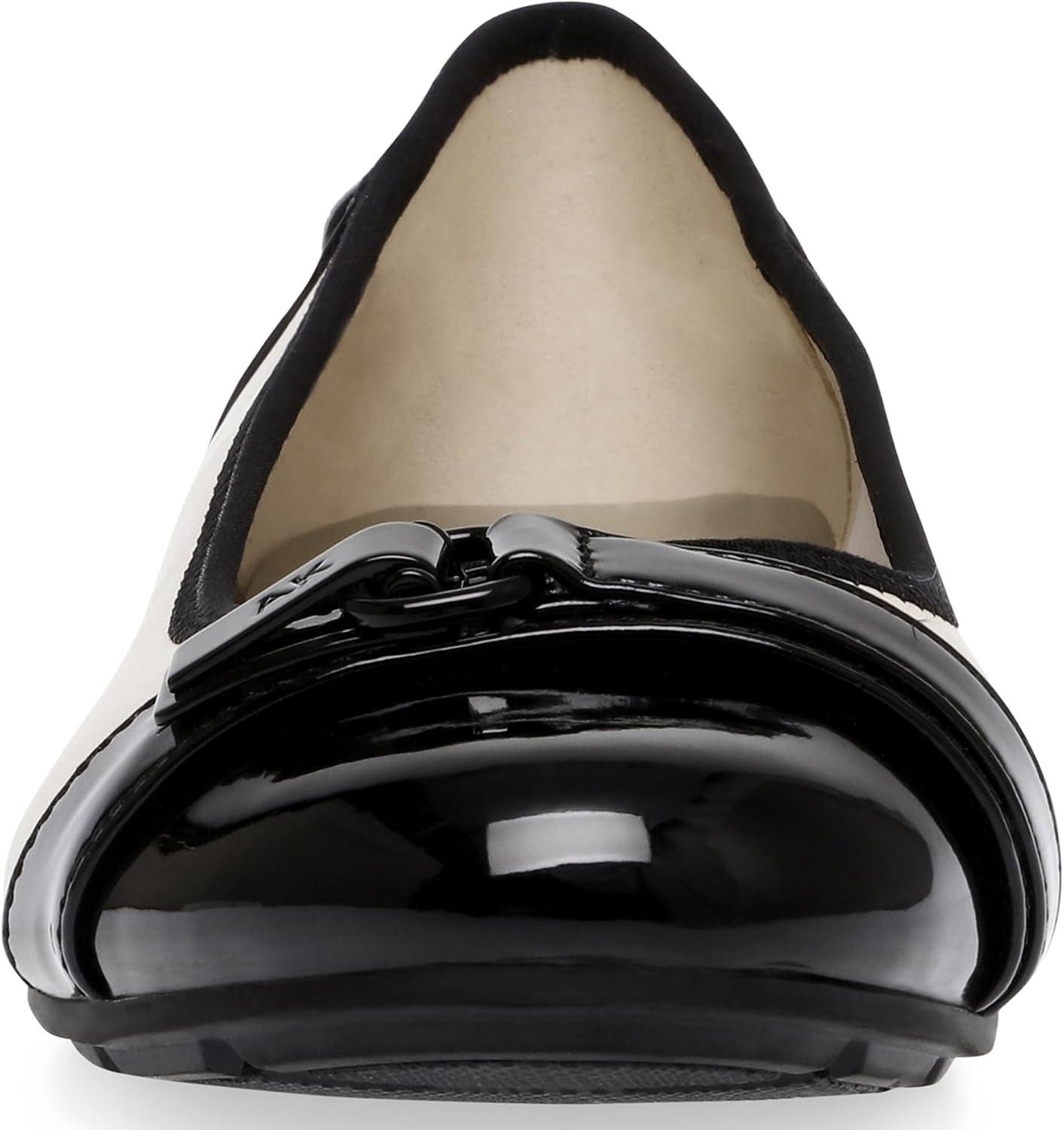 imageAnne Klein Womens Able Comfortable Ballet FlatCreamBlack