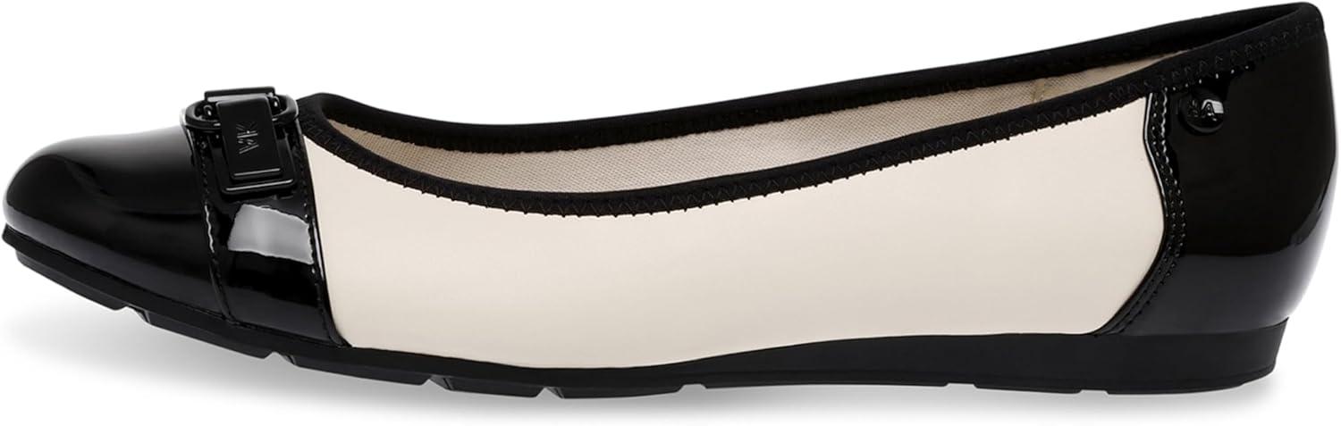 imageAnne Klein Womens Able Comfortable Ballet FlatCreamBlack