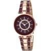 Anne Klein Women’s AK/3286BKST Premium Crystal Accented Gold-Tone and Black Watch and Bracelet Set(Burgundy/Rose Gold)