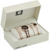Anne Klein Women’s AK/3286BKST Premium Crystal Accented Gold-Tone and Black Watch and Bracelet Set(Burgundy/Rose Gold)