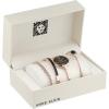 Anne Klein Women’s Bangle Watch and Premium Crystal Accented Bracelet Set(Black/Rose Gold)
