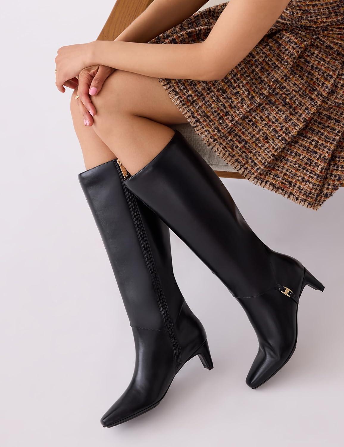 imageAnne Klein Womens Iversonwc Mid Calf BootBlack Smooth
