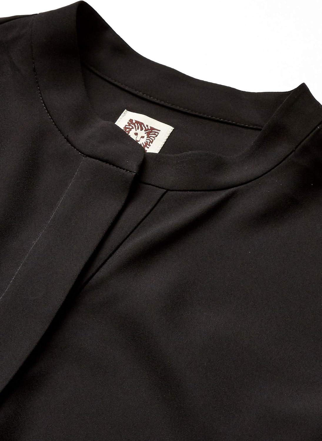 imageAnne Klein Womens PopOver Blouse with Covered Placket and Side SlitsAnne Black