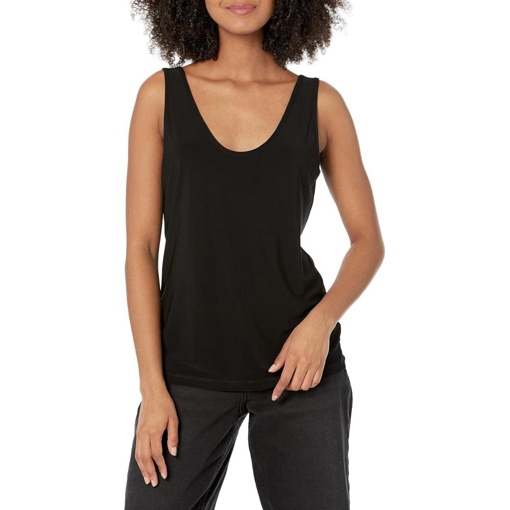 imageAnne Klein Womens Double V TankAsphalt