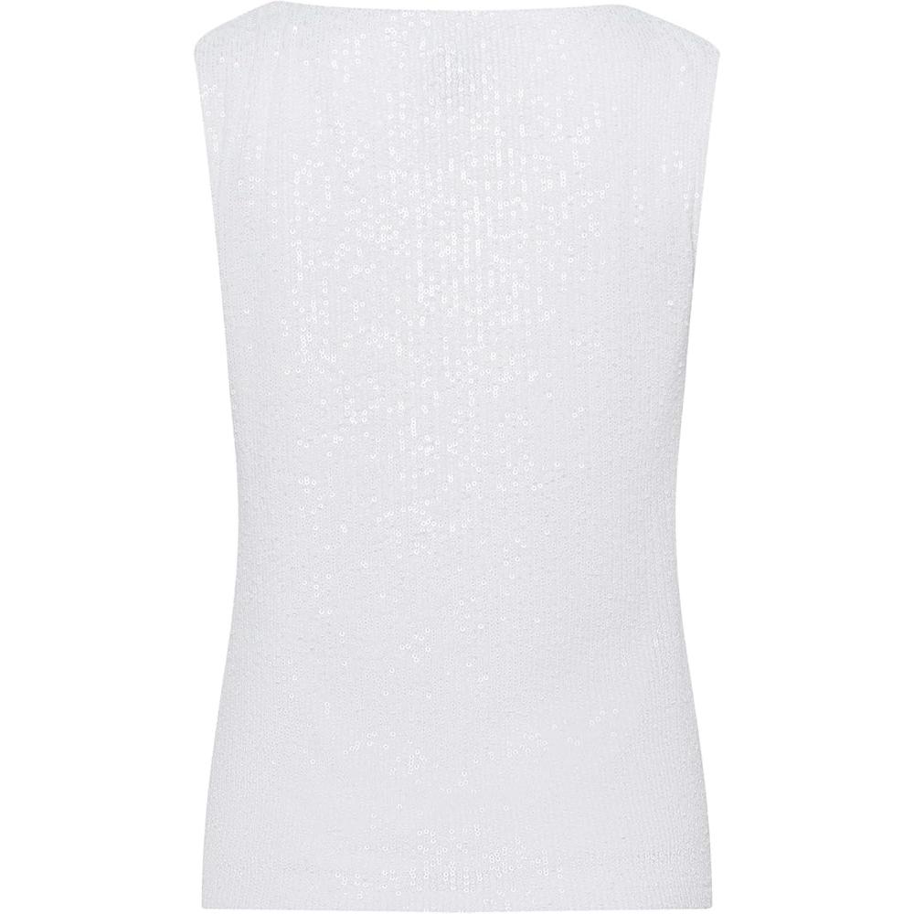 imageAnne Klein Womens Sequin Sl Asym Top W Bow DTL StrapBright White