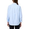 Anne Klein Women’s Bttn Frt Shirt W Pleated 3qrtr SLVS(Surf Blue/Bright White)