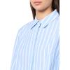 Anne Klein Women’s Bttn Frt Shirt W Pleated 3qrtr SLVS(Surf Blue/Bright White)