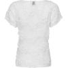 Anne Klein Womens Grid Soutache Ss Bateau Neckline Tee(Bright White)
