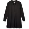 Anne Klein Womens Pop-Over Blouse with Covered Placket and Side Slits(Anne Black)