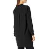 Anne Klein Womens Pop-Over Blouse with Covered Placket and Side Slits(Anne Black)