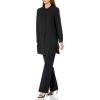Anne Klein Womens Pop-Over Blouse with Covered Placket and Side Slits(Anne Black)
