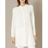 Anne Klein Womens Pop-Over Blouse with Covered Placket and Side Slits(Anne White)