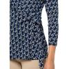 Anne Klein Womens Printed Ity 3q SLV Wrap Top(Anne Black Multi)