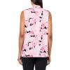 Anne Klein Womens Printed Ity Triple Pleat Top(Peony Pink Multi)