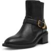 Anne Klein Women’s Amias Ankle Boot(Black Smooth)