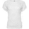 Anne Klein Womens Grid Soutache Ss Bateau Neckline Tee(Bright White)