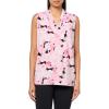 Anne Klein Womens Printed Ity Triple Pleat Top(Peony Pink Multi)
