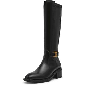 Anne Klein Women’s Anessa Mid Calf Boot(Black Smooth)