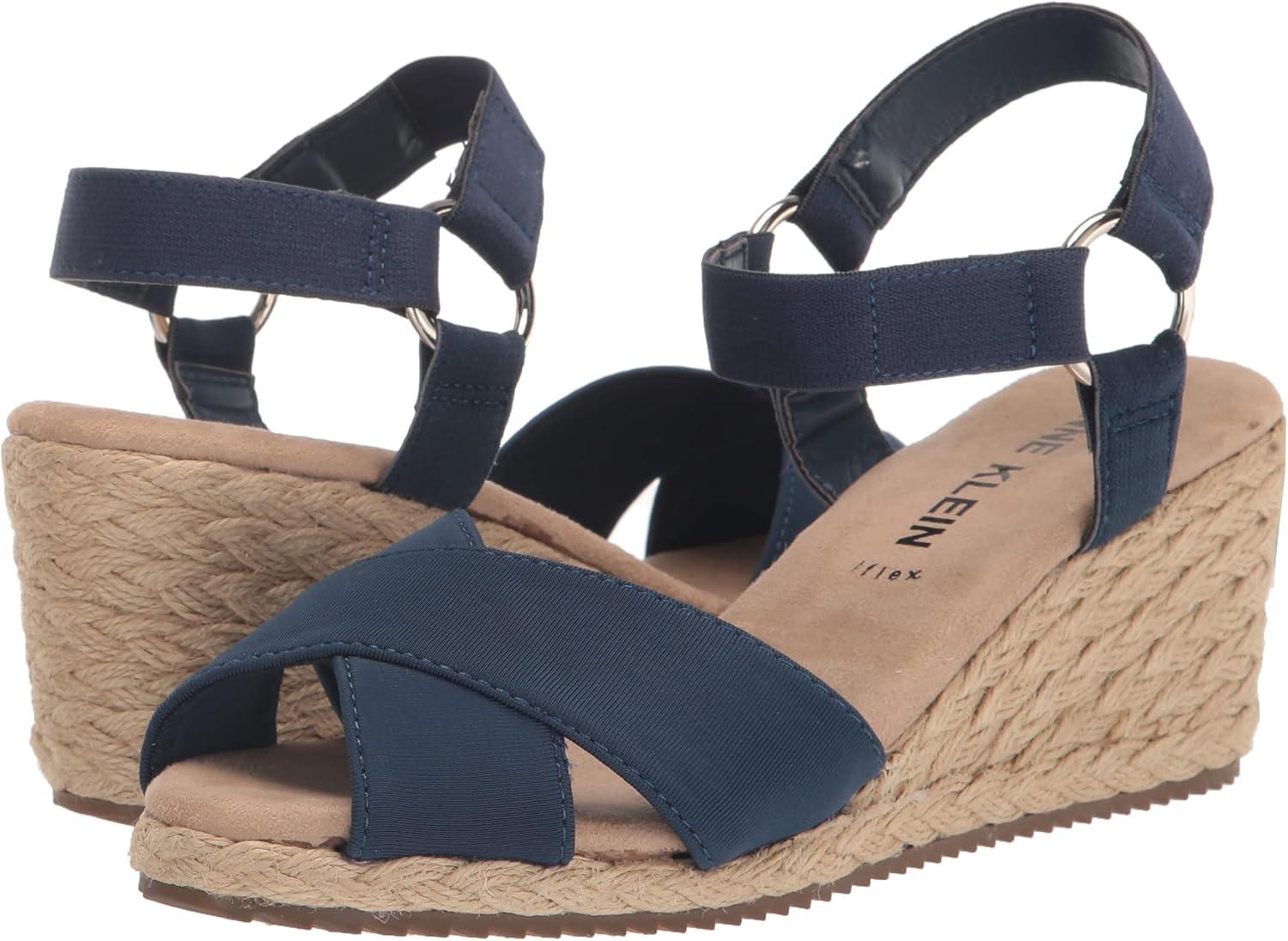 imageAnne Klein Womens Ellis Wedge SandalNavy