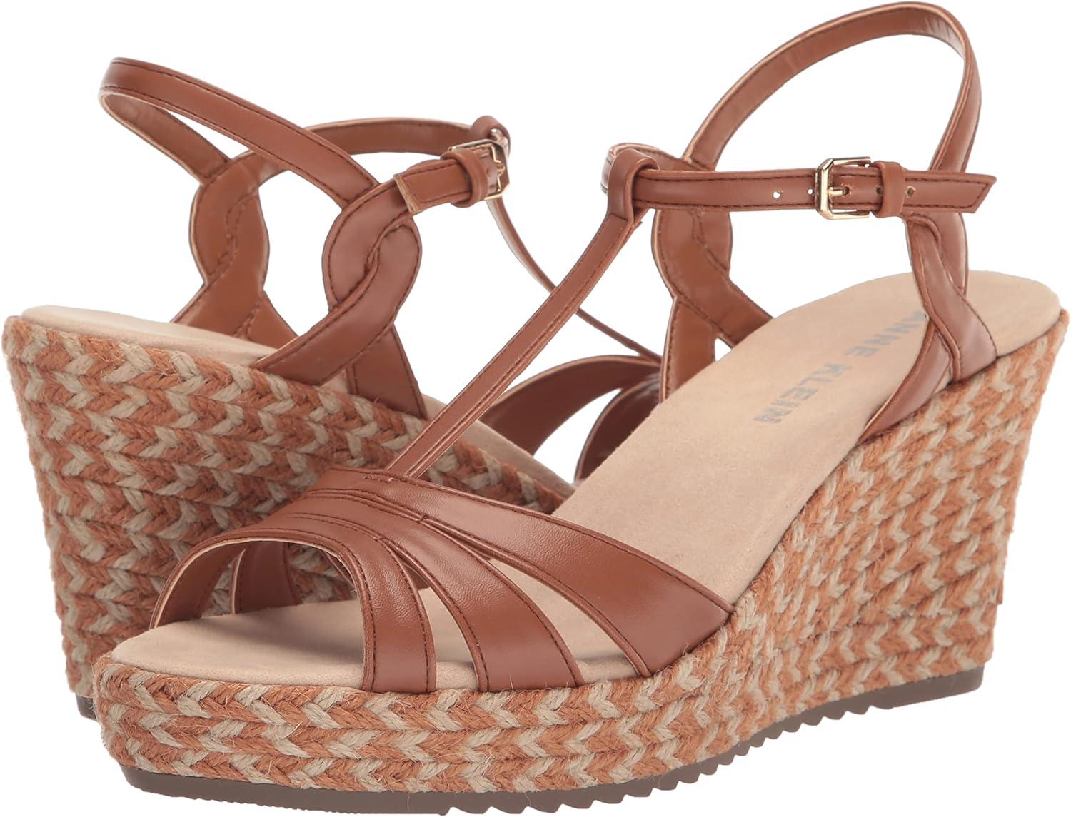 imageAnne Klein Womens Waves Wedge SandalCognac
