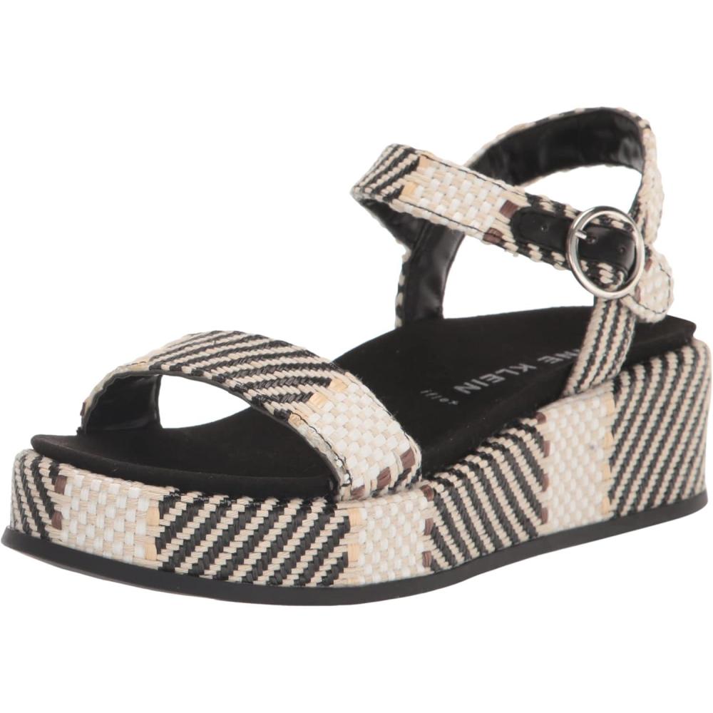 imageAnne Klein Womens Vada Wedge SandalWhiteBlack