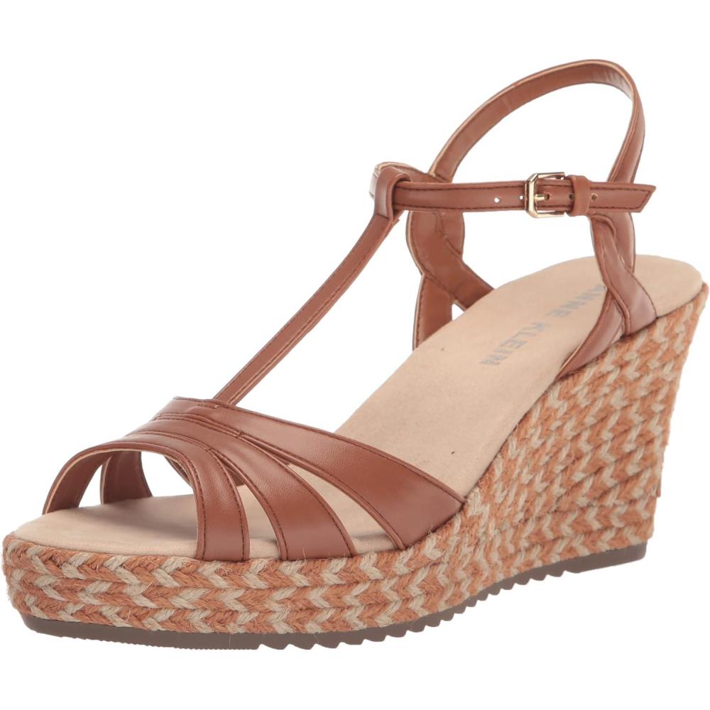 imageAnne Klein Womens Waves Wedge SandalCognac