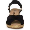 Anne Klein Women’s Ellis Wedge Sandal(Black Stretch)