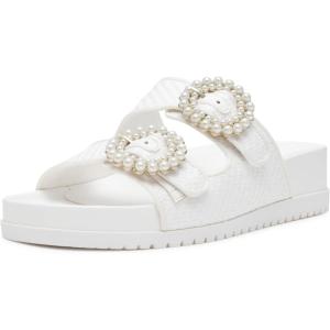 Anne Klein Women’s Happy Sandal(White Raffia)
