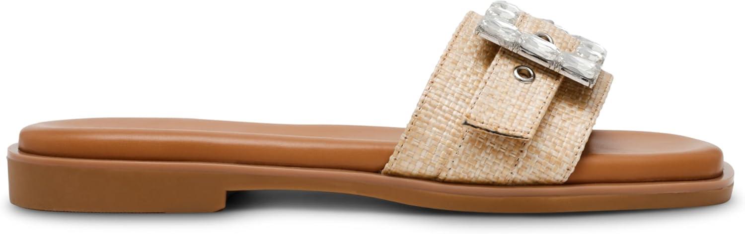 imageAnne Klein Womens Capara Flat SandalNatural Raffia
