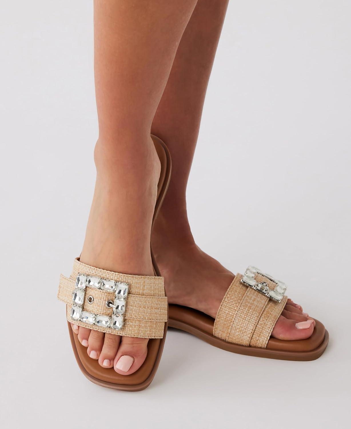 imageAnne Klein Womens Capara Flat SandalNatural Raffia